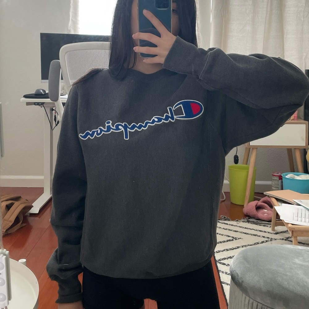 Oversized Champion Crewneck Sweatshirt XS
